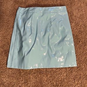 Light Blue Faux Leather skirt